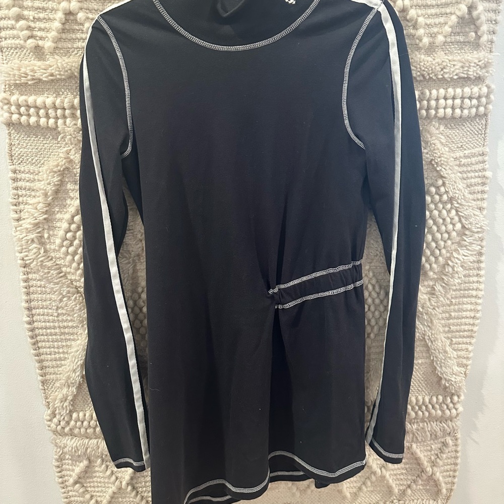 FP Movement by Free People Black Polo Dress with Mock Neck